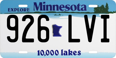MN license plate 926LVI