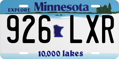MN license plate 926LXR
