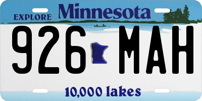 MN license plate 926MAH
