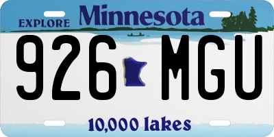 MN license plate 926MGU