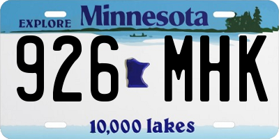 MN license plate 926MHK