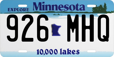 MN license plate 926MHQ