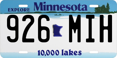 MN license plate 926MIH