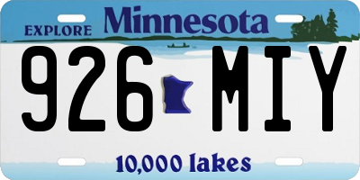 MN license plate 926MIY