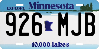 MN license plate 926MJB