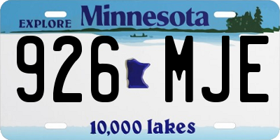 MN license plate 926MJE