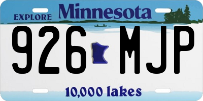 MN license plate 926MJP