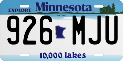 MN license plate 926MJU