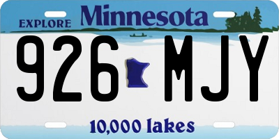 MN license plate 926MJY