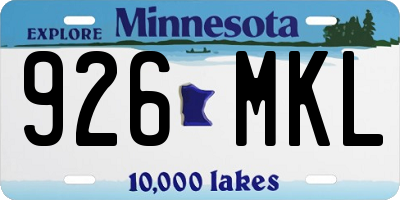 MN license plate 926MKL
