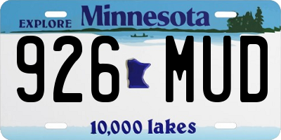 MN license plate 926MUD