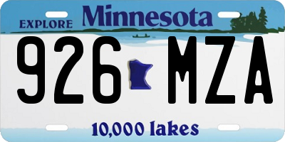 MN license plate 926MZA