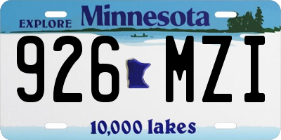 MN license plate 926MZI