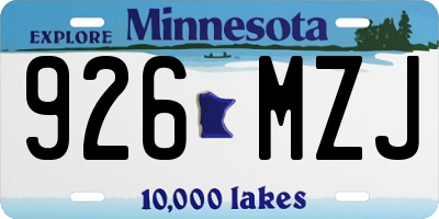 MN license plate 926MZJ