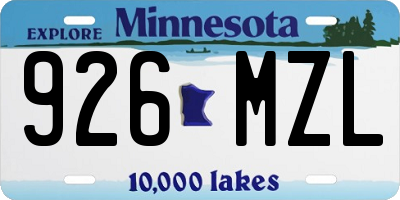 MN license plate 926MZL