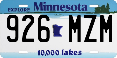 MN license plate 926MZM
