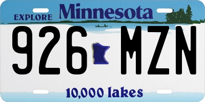 MN license plate 926MZN