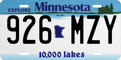 MN license plate 926MZY