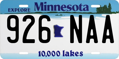 MN license plate 926NAA