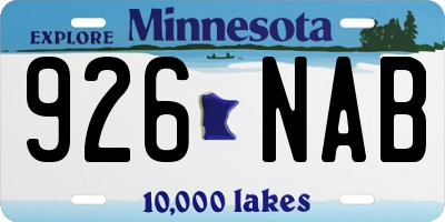 MN license plate 926NAB