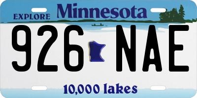 MN license plate 926NAE