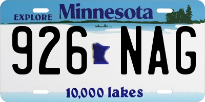 MN license plate 926NAG