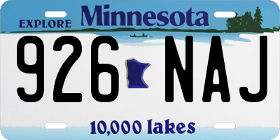 MN license plate 926NAJ
