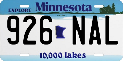 MN license plate 926NAL