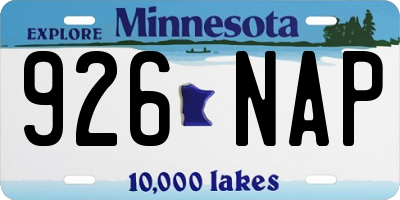 MN license plate 926NAP