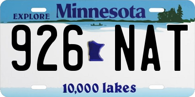 MN license plate 926NAT