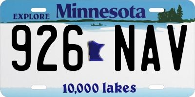 MN license plate 926NAV
