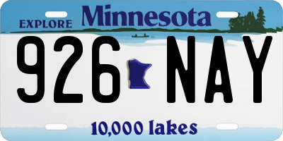 MN license plate 926NAY