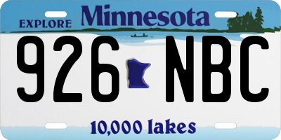MN license plate 926NBC