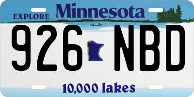 MN license plate 926NBD
