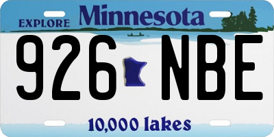 MN license plate 926NBE