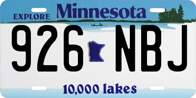 MN license plate 926NBJ