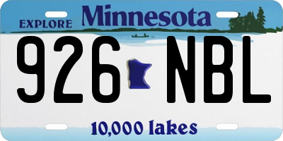 MN license plate 926NBL