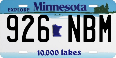 MN license plate 926NBM