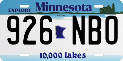 MN license plate 926NBO