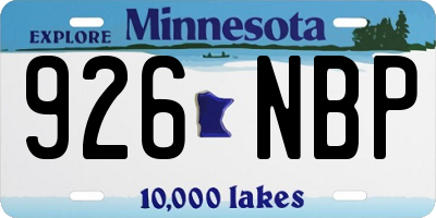MN license plate 926NBP