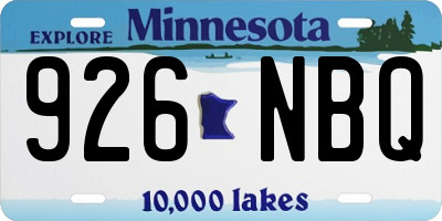 MN license plate 926NBQ