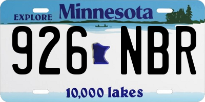MN license plate 926NBR
