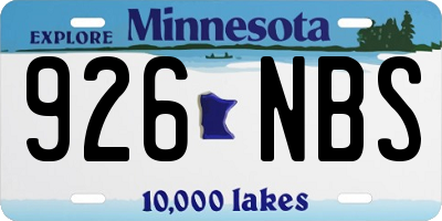 MN license plate 926NBS