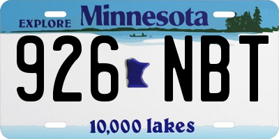 MN license plate 926NBT