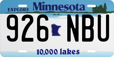 MN license plate 926NBU