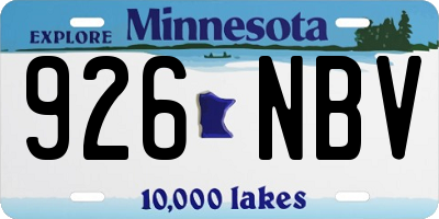 MN license plate 926NBV