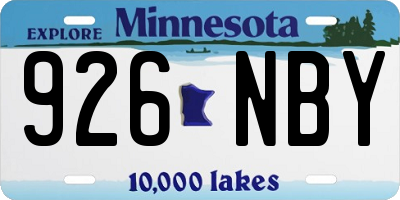 MN license plate 926NBY