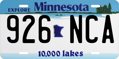 MN license plate 926NCA