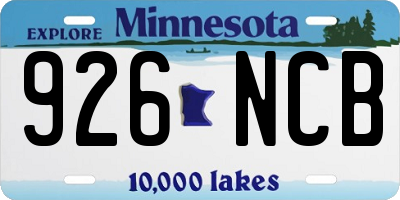 MN license plate 926NCB