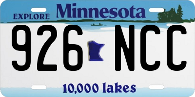 MN license plate 926NCC